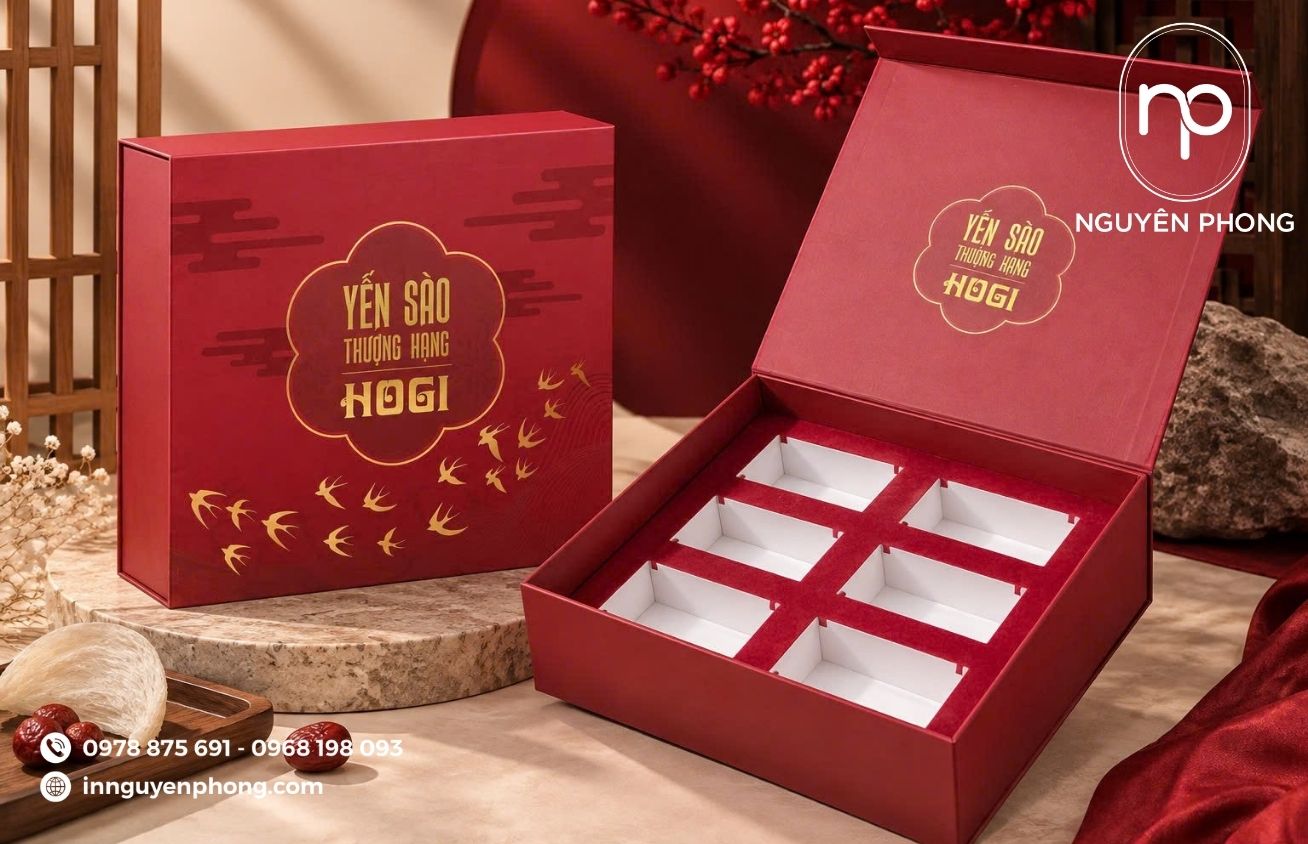 Hộp cứng nam châm có cốt đựng yến sào 